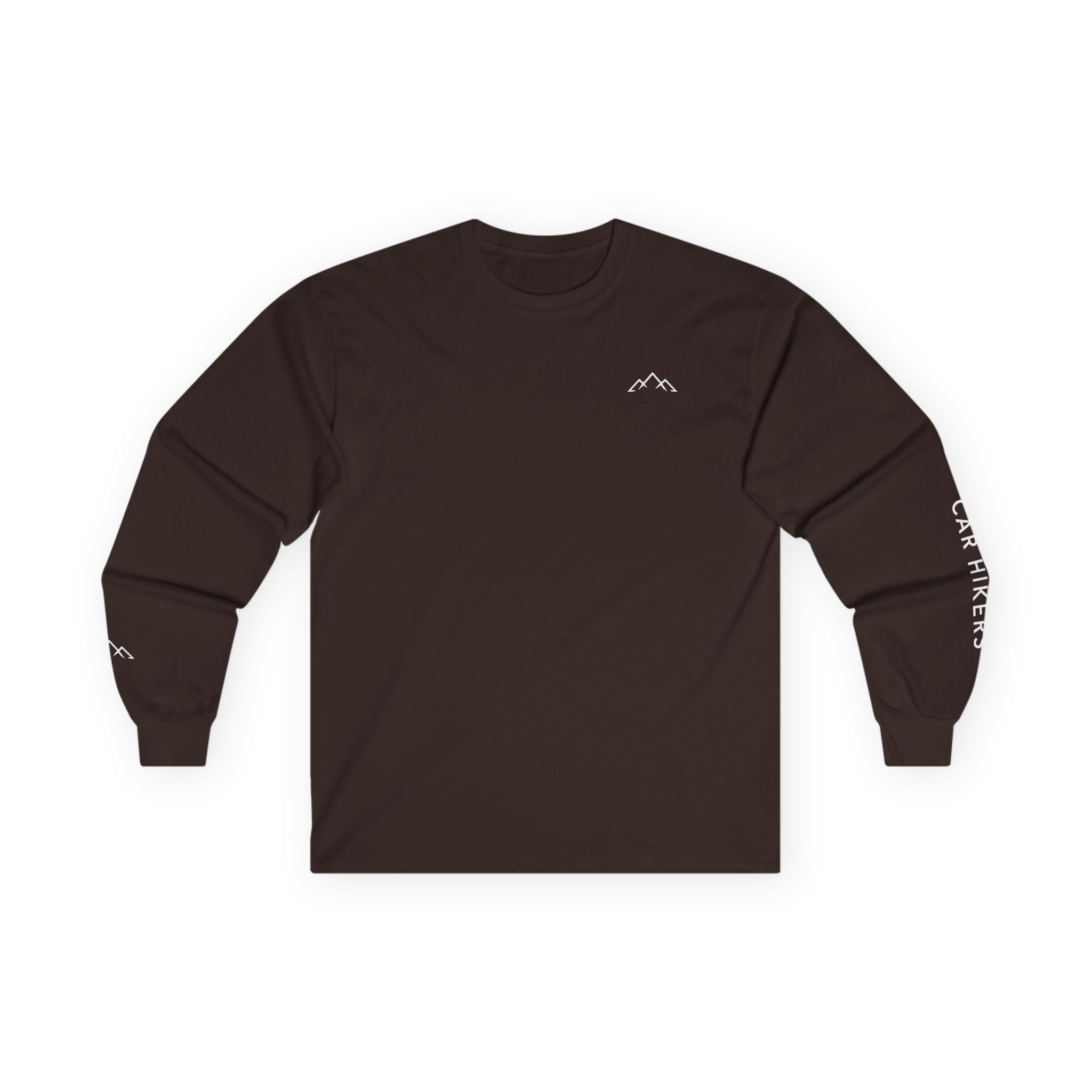 Long Sleeve Tee — Minimal Mountain 'Car Hikers' Cotton Shirt