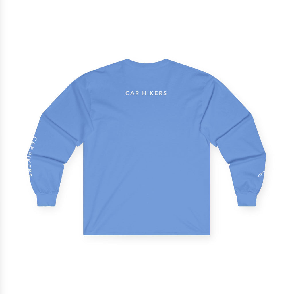 Long Sleeve Tee — Minimal Mountain 'Car Hikers' Cotton Shirt