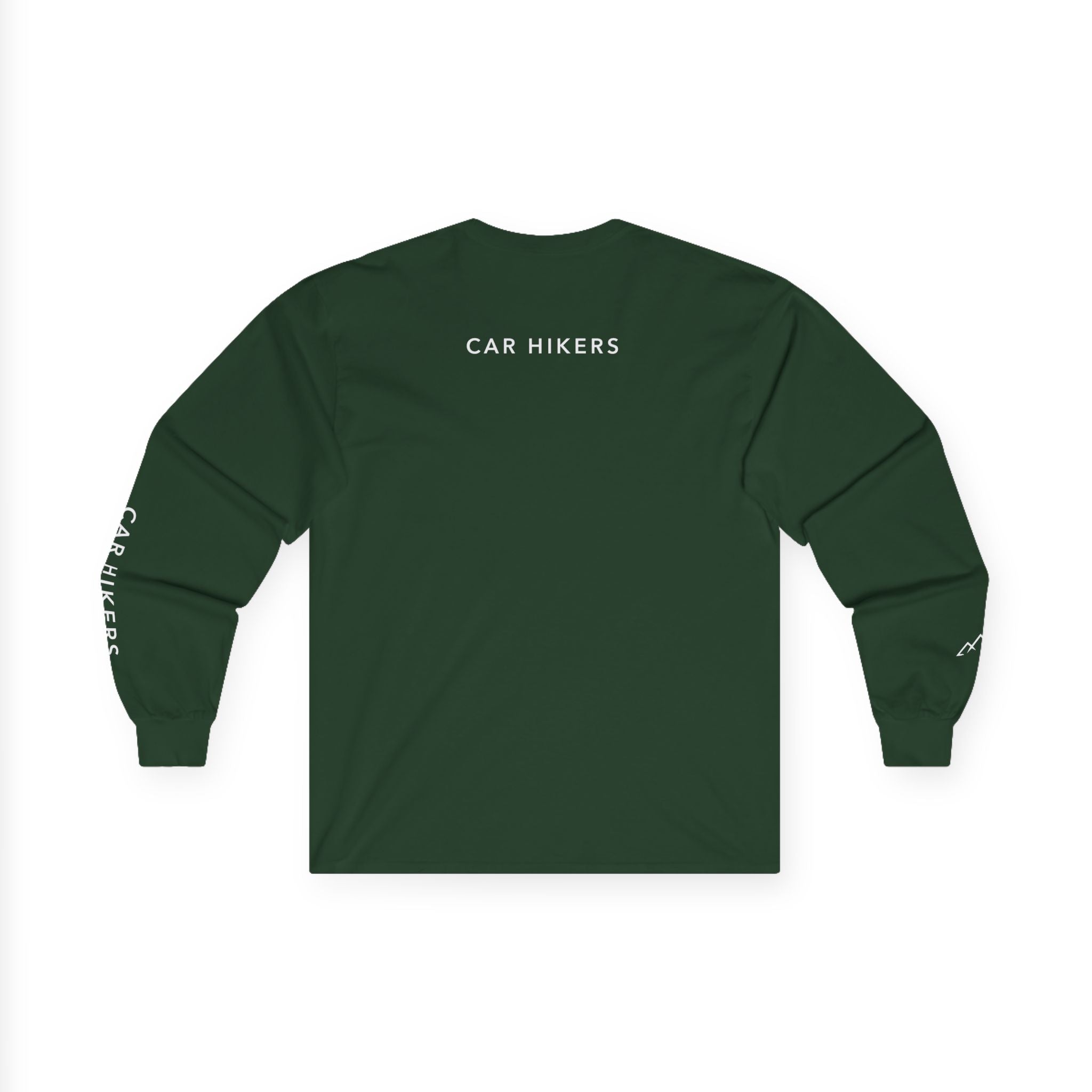 Long Sleeve Tee — Minimal Mountain 'Car Hikers' Cotton Shirt