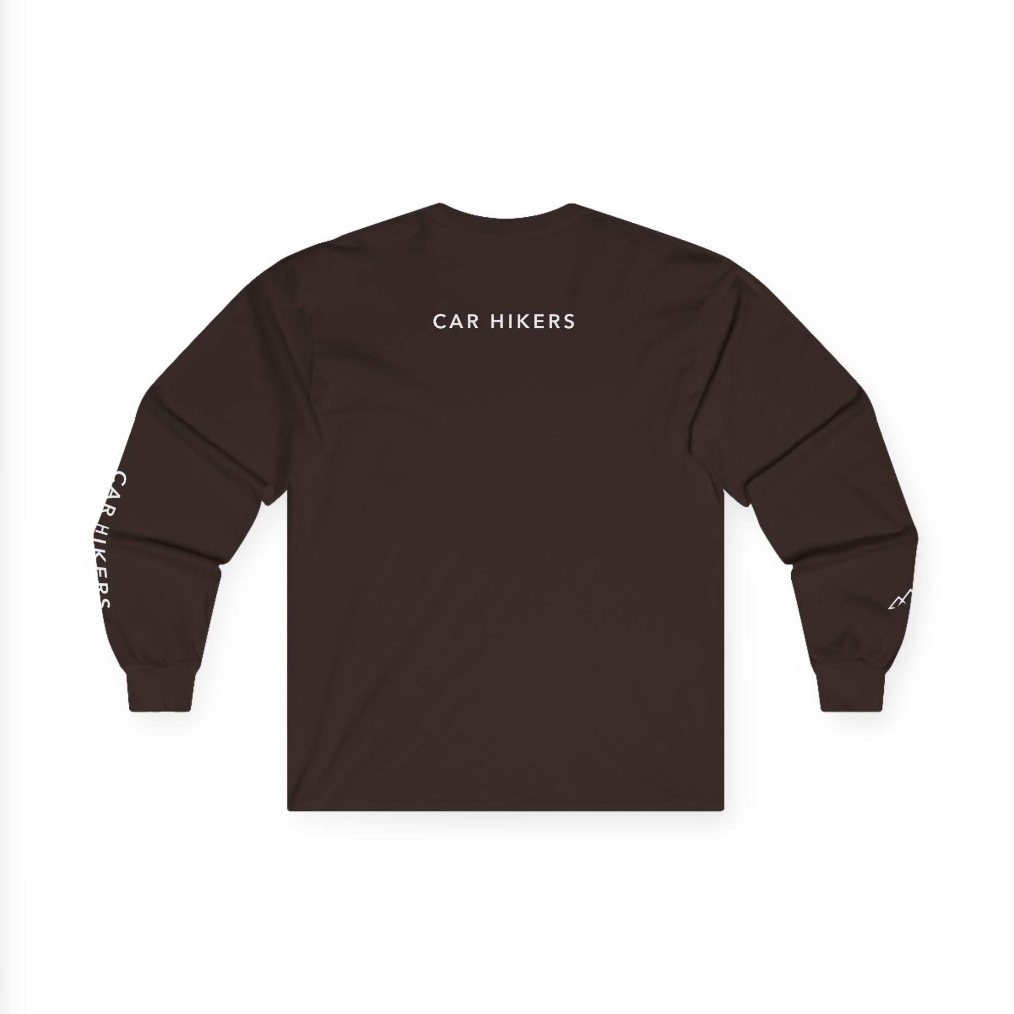 Long Sleeve Tee — Minimal Mountain 'Car Hikers' Cotton Shirt