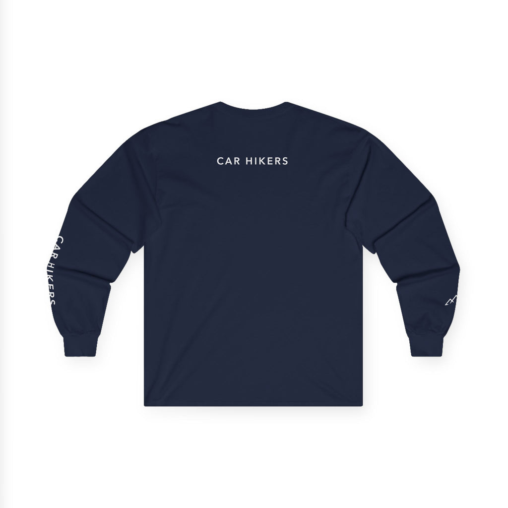 Long Sleeve Tee — Minimal Mountain 'Car Hikers' Cotton Shirt