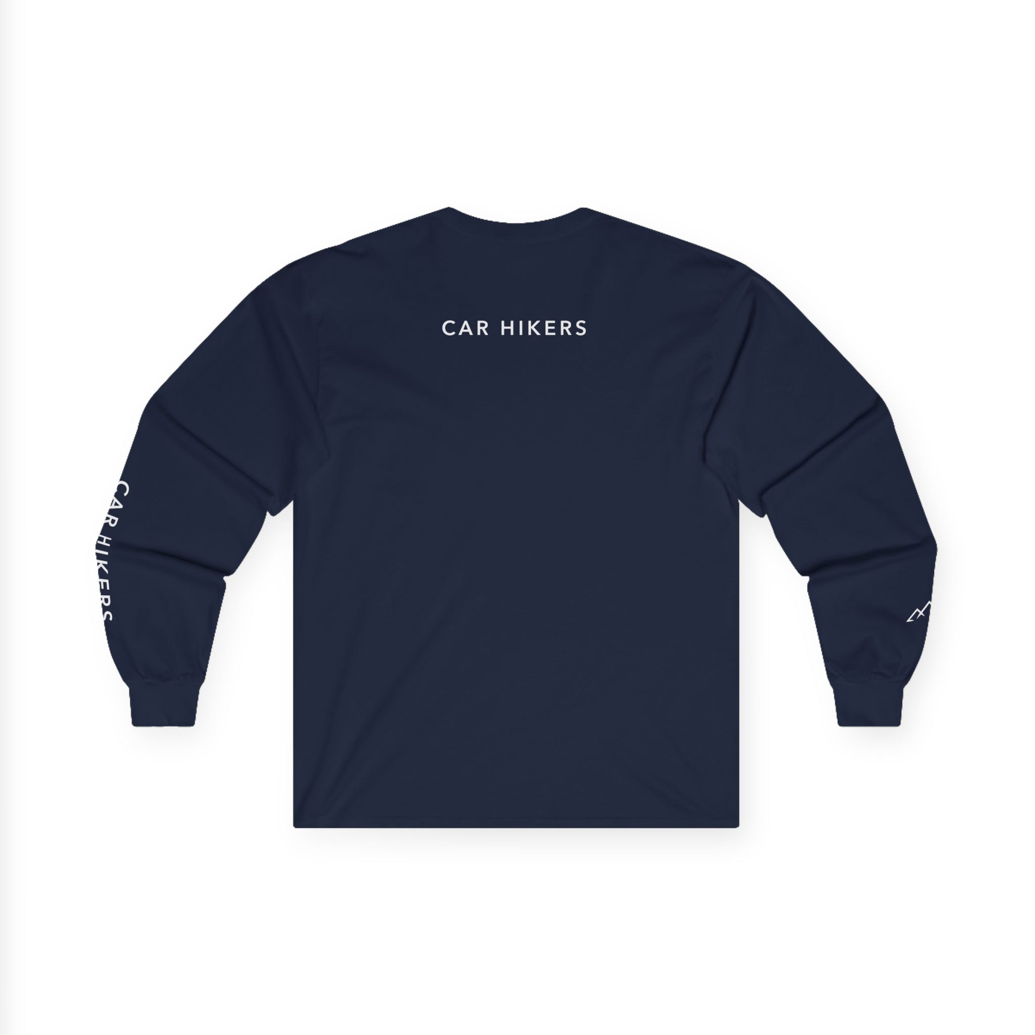 Long Sleeve Tee — Minimal Mountain 'Car Hikers' Cotton Shirt