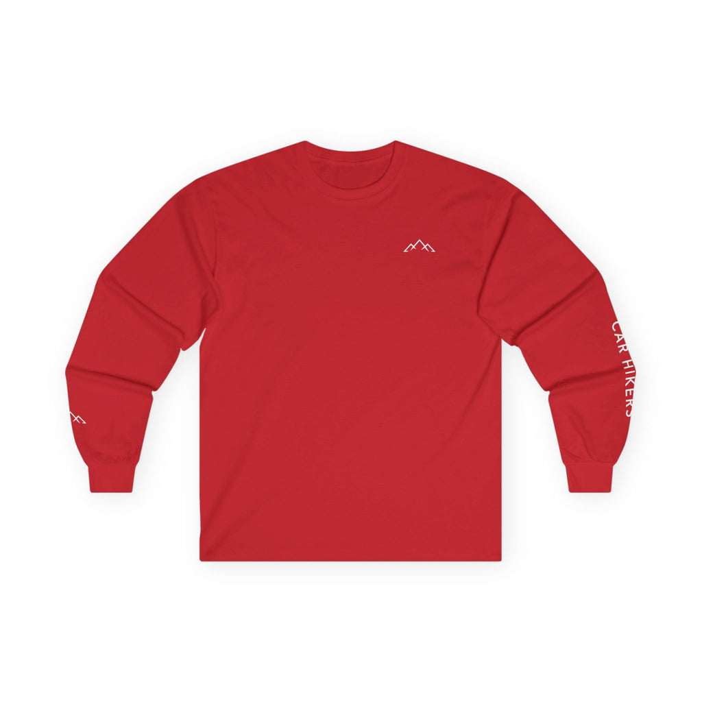 Long Sleeve Tee — Minimal Mountain 'Car Hikers' Cotton Shirt