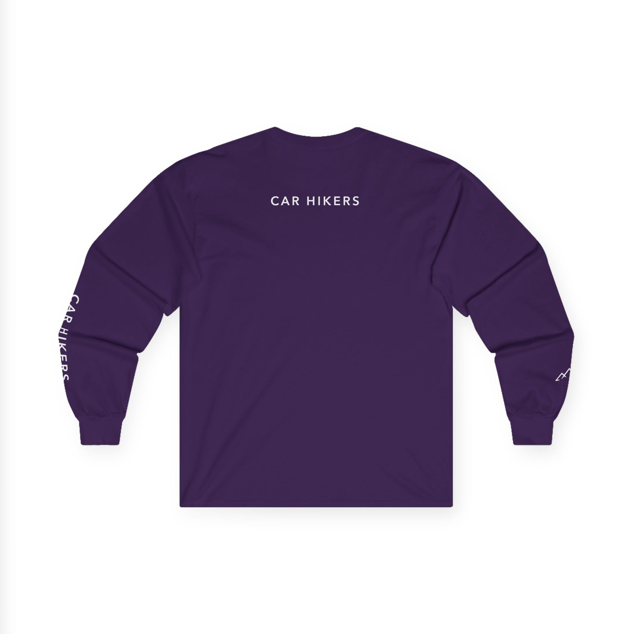 Long Sleeve Tee — Minimal Mountain 'Car Hikers' Cotton Shirt