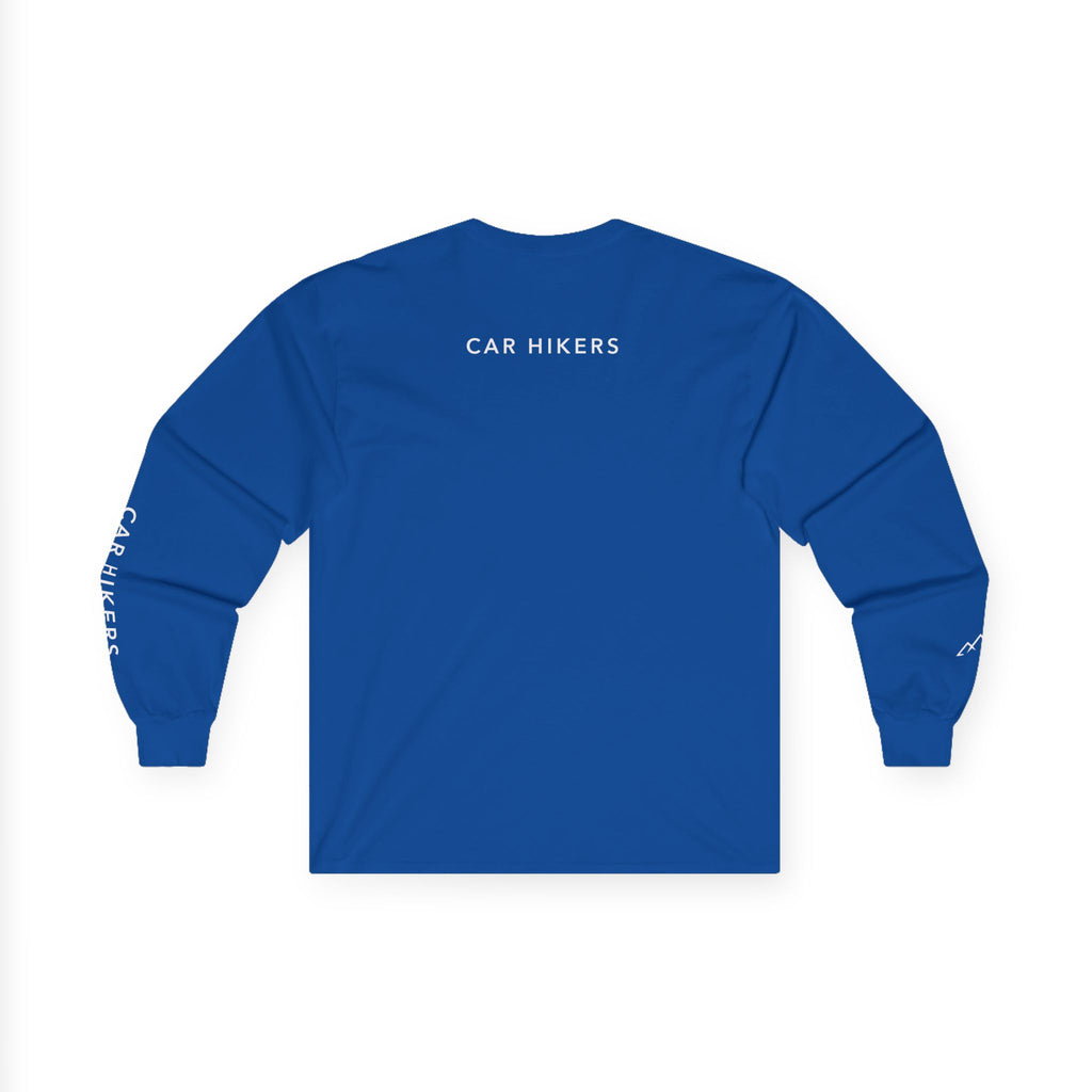 Long Sleeve Tee — Minimal Mountain 'Car Hikers' Cotton Shirt