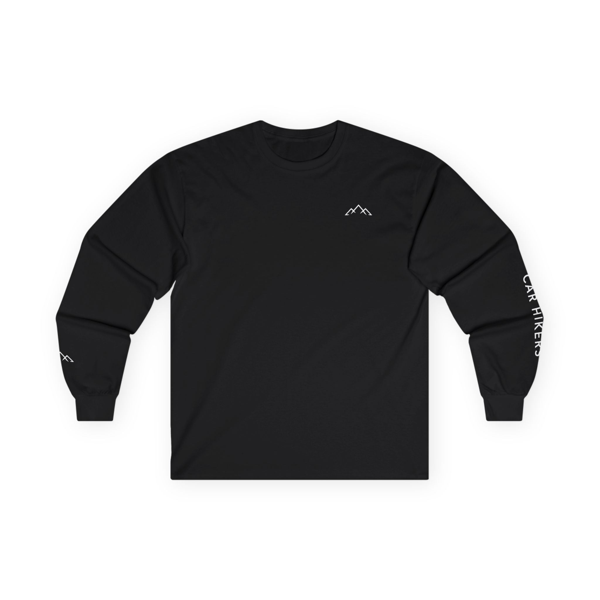 Long Sleeve Tee — Minimal Mountain 'Car Hikers' Cotton Shirt