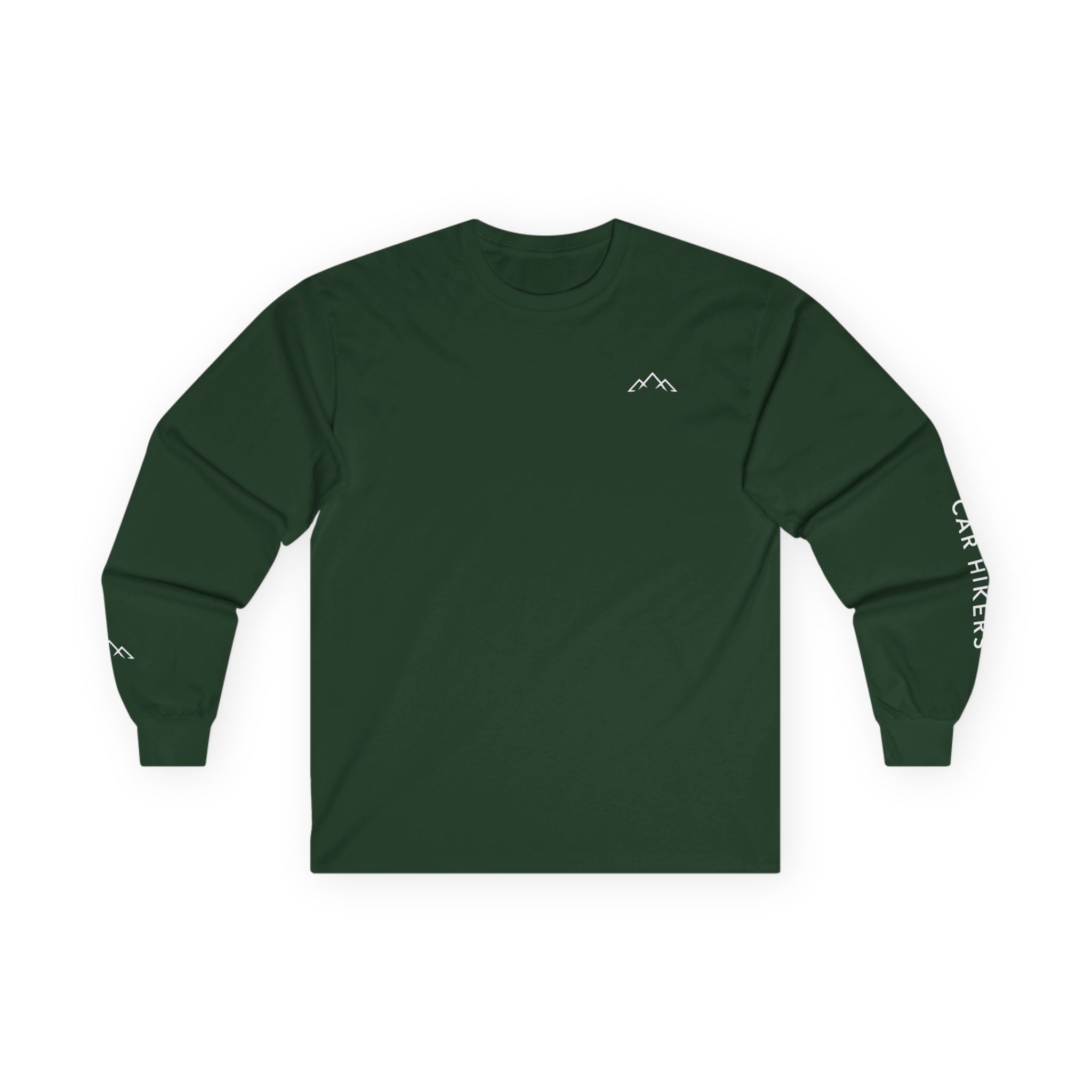 Long Sleeve Tee — Minimal Mountain 'Car Hikers' Cotton Shirt