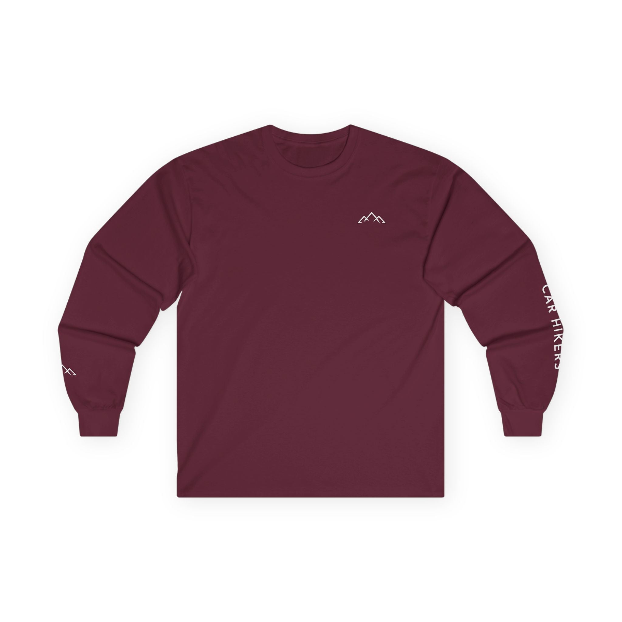 Long Sleeve Tee — Minimal Mountain 'Car Hikers' Cotton Shirt