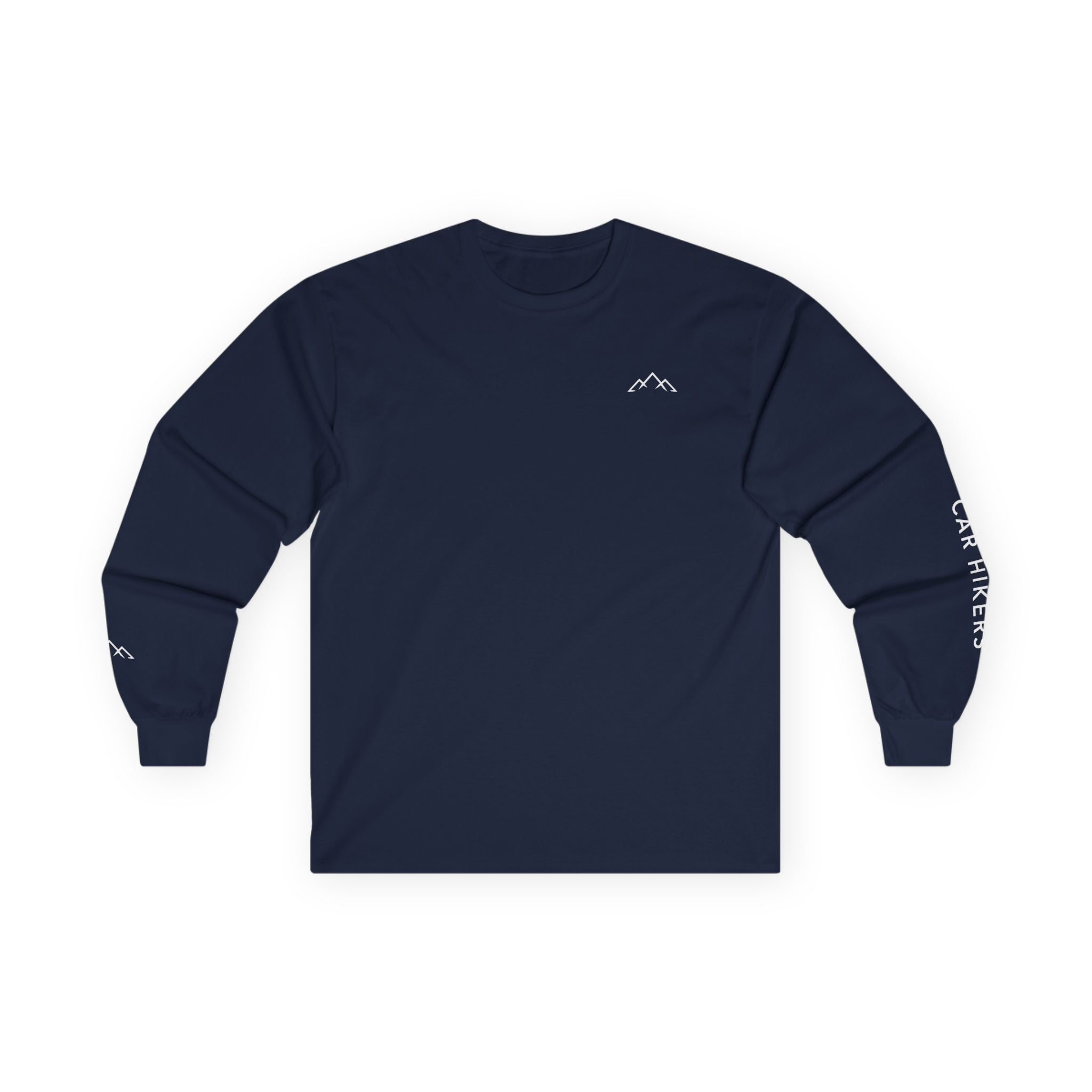 Long Sleeve Tee — Minimal Mountain 'Car Hikers' Cotton Shirt