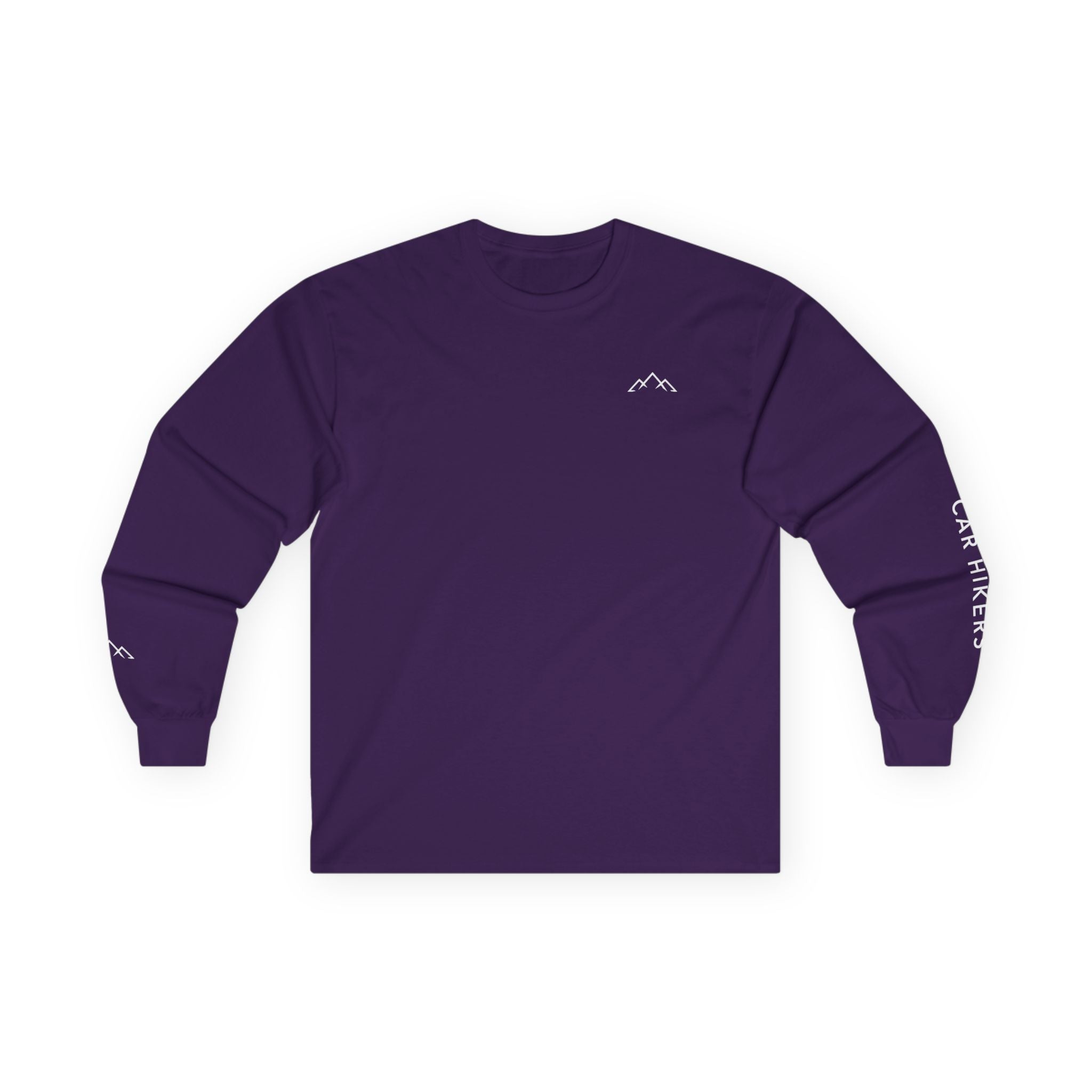 Long Sleeve Tee — Minimal Mountain 'Car Hikers' Cotton Shirt
