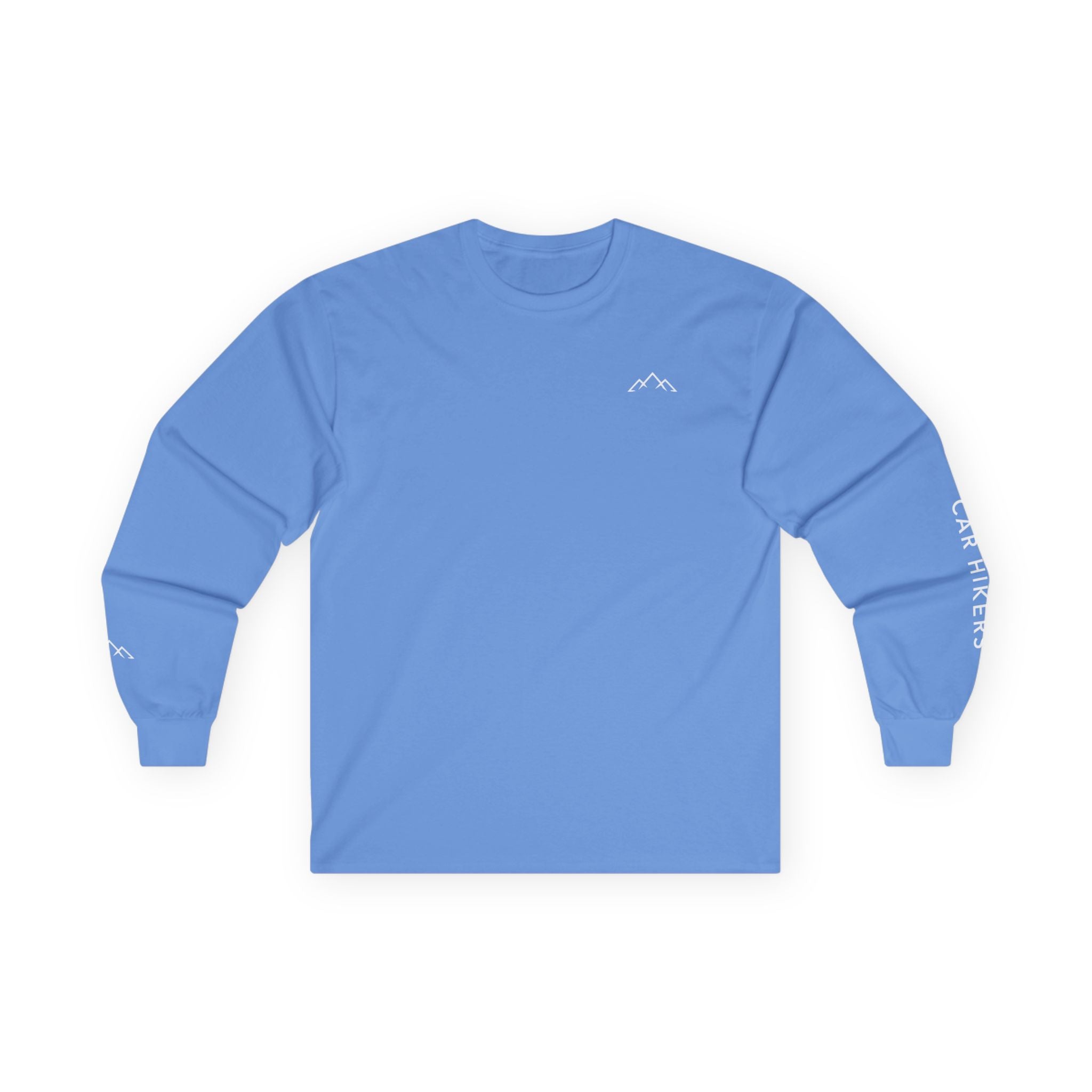 Long Sleeve Tee — Minimal Mountain 'Car Hikers' Cotton Shirt