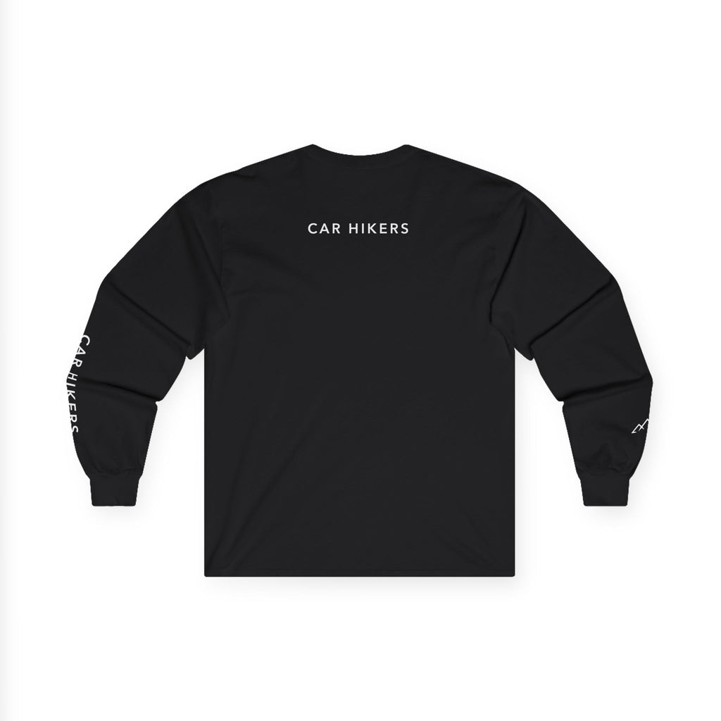 Long Sleeve Tee — Minimal Mountain 'Car Hikers' Cotton Shirt